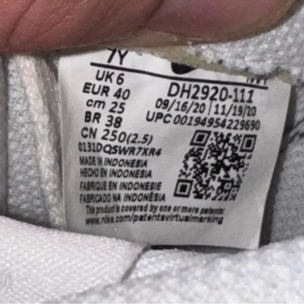 Nike Youth Air Force 1 LE Grade School Shoe Size 7Y, White/White DH2920-111 2021